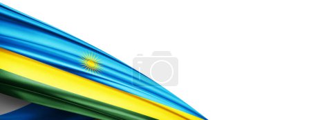 Téléchargez les photos : Rwanda flag of silk-3D illustration - en image libre de droit