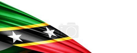 Foto de Saint Kitts and Nevis flag of silk-3D illustration - Imagen libre de derechos