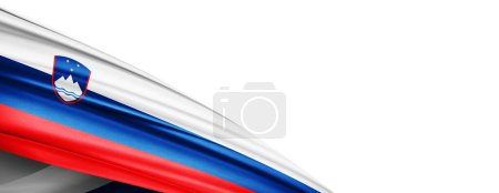 Photo for Slovenia flag of silk-3D illustration - Royalty Free Image