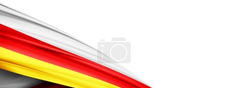 Téléchargez les photos : South Ossetia flag of silk-3D illustration - en image libre de droit