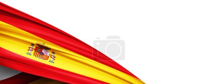 Foto de Spain flag of silk-3D illustration - Imagen libre de derechos