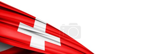Foto de Bandera de Suiza de seda-3D illustration - Imagen libre de derechos