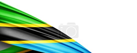 Téléchargez les photos : Tanzania flag of silk-3D illustration - en image libre de droit