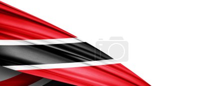 Téléchargez les photos : Tobago flag of silk-3D illustration - en image libre de droit