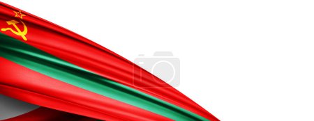 Foto de Transnistria flag of silk-3D illustration - Imagen libre de derechos