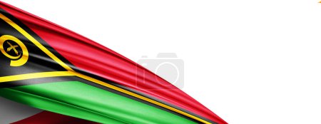 Foto de Vanuatu flag of silk-3D illustration - Imagen libre de derechos