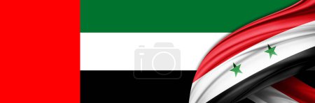 Photo for Syria and United Arab Emirates flags of silk -3D illustration - Royalty Free Image
