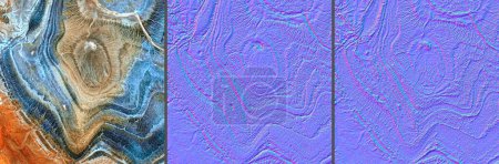 Téléchargez les photos : Mineral, agate with nacre, Normal map texture,for bump map texture 3d shaders and materials-3D illustration - en image libre de droit