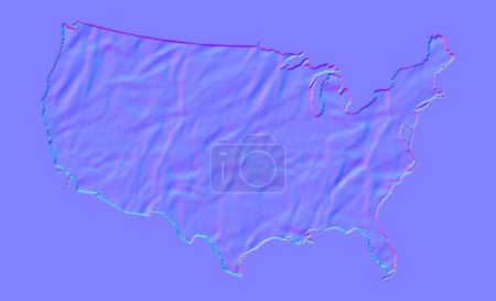 Foto de American map Normal map texture,for bump map texture 3d shaders and materials-3D illustration - Imagen libre de derechos