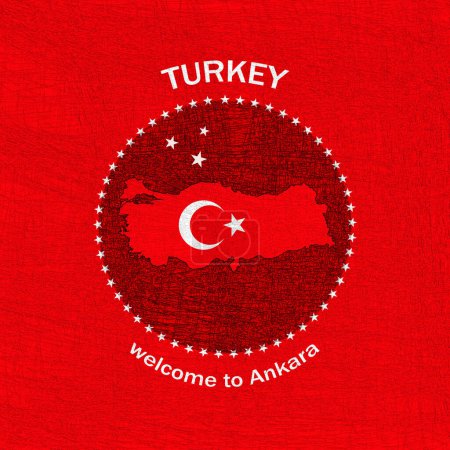 Téléchargez les photos : Carte de Turquie isolée sur fond de texture rouge - en image libre de droit