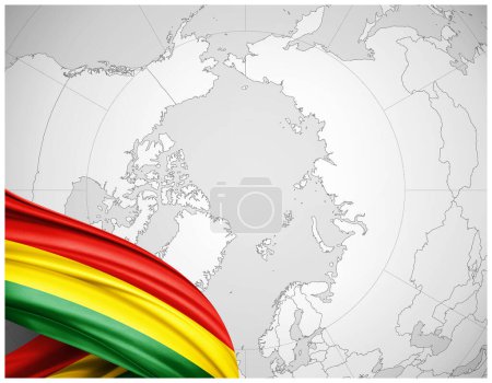 Téléchargez les photos : Bolivie drapeau de soie avec carte du monde fond-illustration 3D - en image libre de droit