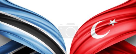 Foto de Ilustración 3D. Bandera de Turquía y Botswana Bandera de seda - Imagen libre de derechos