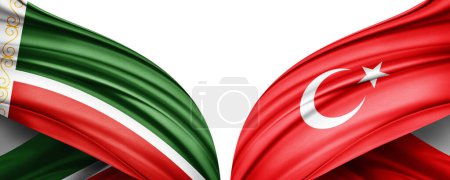 Téléchargez les photos : Drapeaux de la Turquie et de la République tchétchène - en image libre de droit