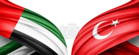 Foto de Bandera de emiratos árabes unidos y bandera de pavo - Imagen libre de derechos