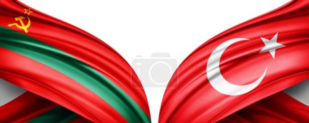 Photo for 3D illustration.  Transnistria flag and Turkey flag - Royalty Free Image
