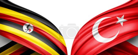 Foto de Ilustración 3D. Bandera de Uganda y Turquía - Imagen libre de derechos