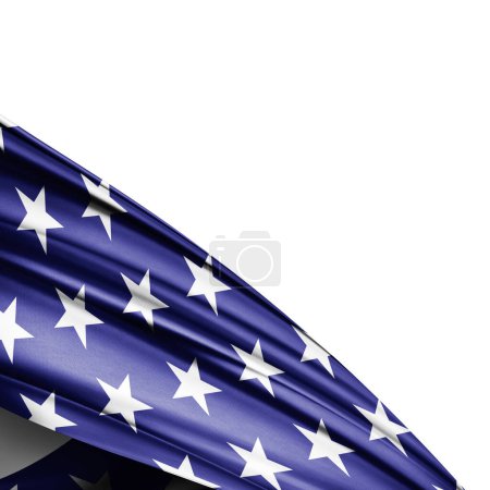 Téléchargez les photos : Etats-Unis drapeau de soie sur fond blanc - illustration 3D - en image libre de droit