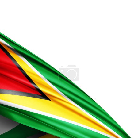 Photo for Guyana flag of silk on  white background - 3D illustration - Royalty Free Image