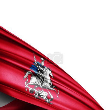 Photo for Moscow, Russia flag of silk on  white background - 3D illustration - Royalty Free Image