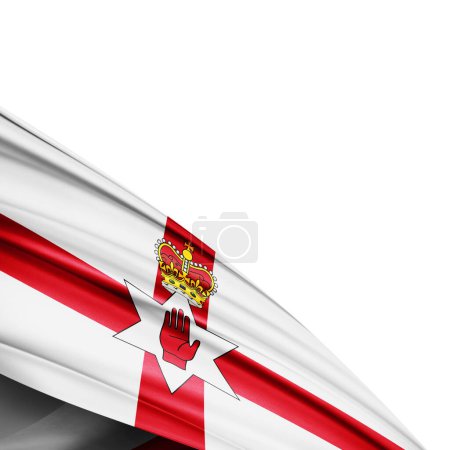 Photo for Northern Ireland  flag of silk on  white background - 3D illustration - Royalty Free Image