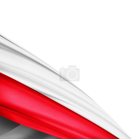 Téléchargez les photos : Pologne Drapeau de soie sur fond blanc - Illustration 3D - en image libre de droit