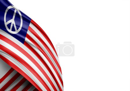 Téléchargez les photos : American Peace flag of silk-3D illustration - en image libre de droit