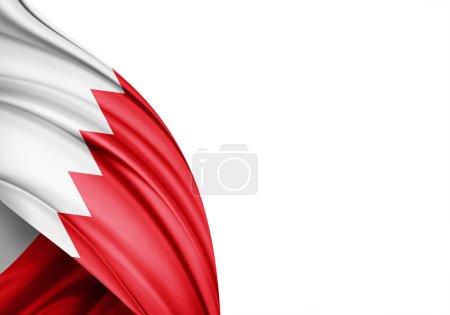 Téléchargez les photos : Bahrain flag of silk-3D illustration - en image libre de droit