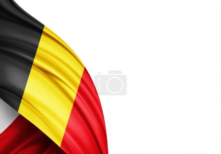 Foto de Belgium flag of silk-3D illustration - Imagen libre de derechos