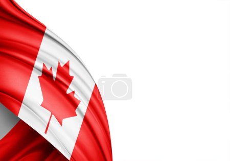 Foto de Bandera de Canadá de seda-3D illustration - Imagen libre de derechos