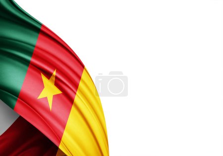 Foto de Cameroon flag of silk-3D illustration - Imagen libre de derechos