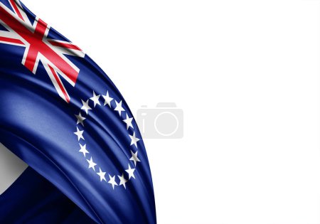 Photo for Cook Islands flag of silk-3D illustration - Royalty Free Image