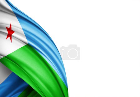 Foto de Djibouti flag of silk-3D illustration - Imagen libre de derechos