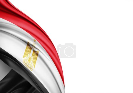Photo for Egypt flag of silk-3D illustration - Royalty Free Image