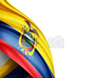 Foto de Bandera de Ecuador de seda-3D ilustración - Imagen libre de derechos