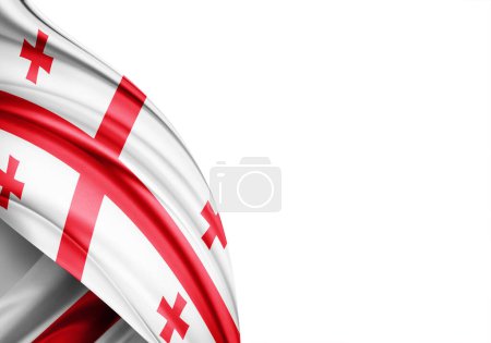 Photo for Georgia flag of silk-3D illustration. - Royalty Free Image