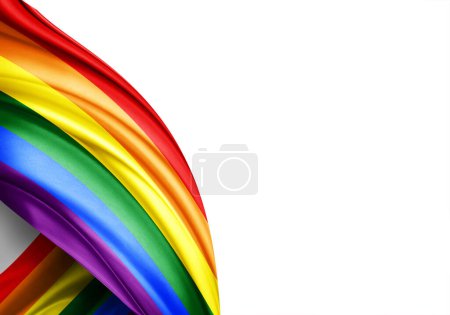Foto de Gay Pride flag of silk-3D illustration - Imagen libre de derechos