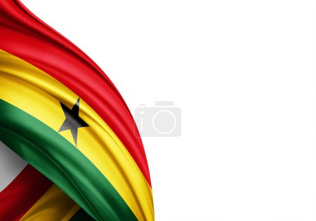 Foto de Ghana flag of silk-3D illustration. - Imagen libre de derechos