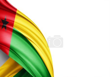 Photo for Guinea Bissau flag of silk-3D illustration. - Royalty Free Image