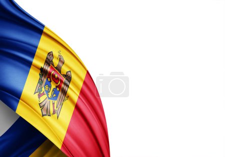 Foto de Moldova flag of silk-3D illustration - Imagen libre de derechos
