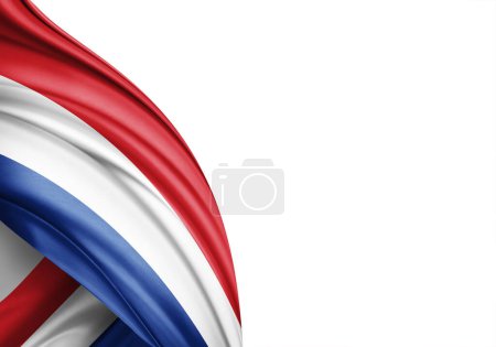 Foto de Netherlands flag of silk-3D illustration - Imagen libre de derechos