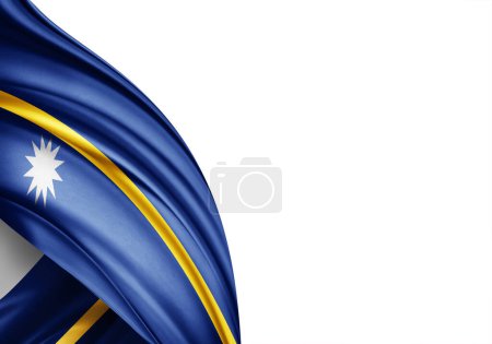 Téléchargez les photos : Nauru flag of silk-3D illustration - en image libre de droit