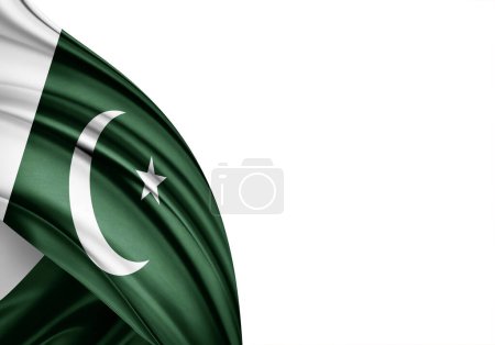 Photo for Pakistan flag of silk-3D illustration - Royalty Free Image