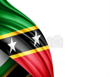 Foto de Saint Kitts and Nevis flag of silk-3D illustration - Imagen libre de derechos