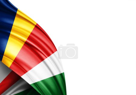 Foto de Seychelles flag of silk-3D illustration - Imagen libre de derechos