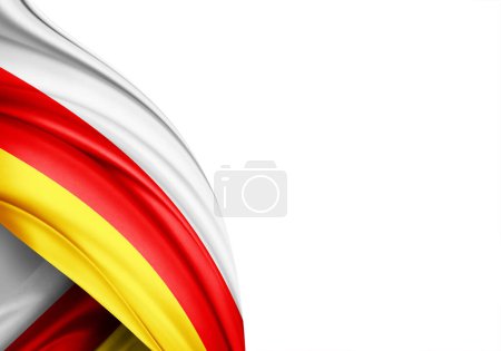 Photo for South Ossetia flag of silk-3D illustration - Royalty Free Image