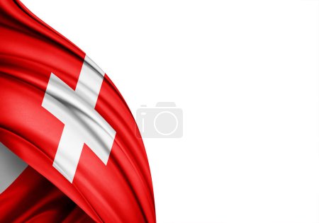 Photo for Switzerland flag of silk-3D illustration - Royalty Free Image