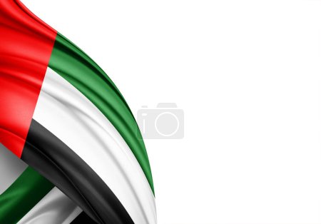 Téléchargez les photos : Émirats arabes unis drapeau de soie-illustration 3D - en image libre de droit
