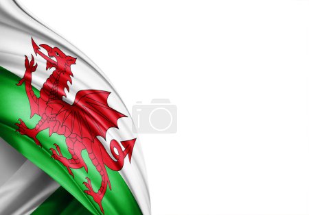 Photo for Wales flag of silk-3D illustration - Royalty Free Image