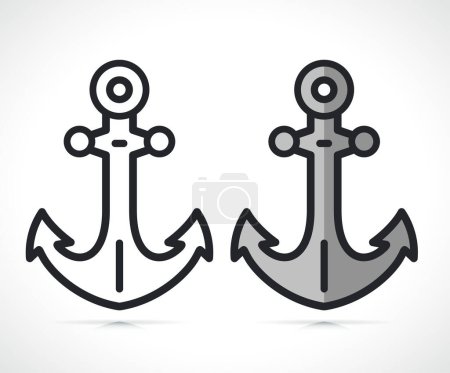 Téléchargez les photos : Illustration de l'icône de design plat ancre nautique - en image libre de droit