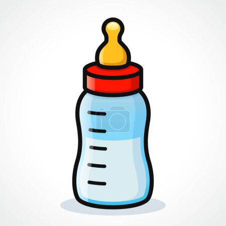 Téléchargez les photos : Illustration de bébé bouteille dessin de couleur dessin animé - en image libre de droit
